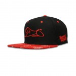 Black Red Lion Snapback Adjustable Hat