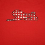 Men's Red T-Shirt with Black Lion Pattern