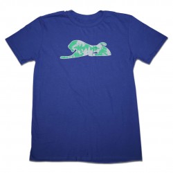 Men's Blue T-Shirt with Green Lionize