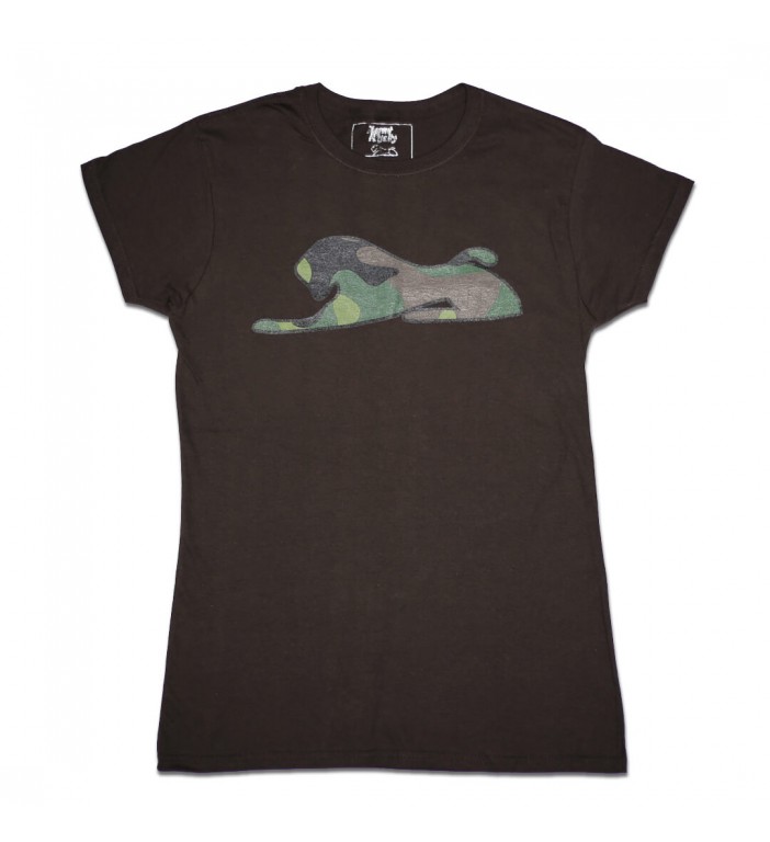 Women's Brown T-Shirt with Camouflage Lion