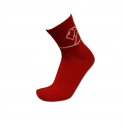 Men's Red Low Cut Socks with White Lion Wrap
