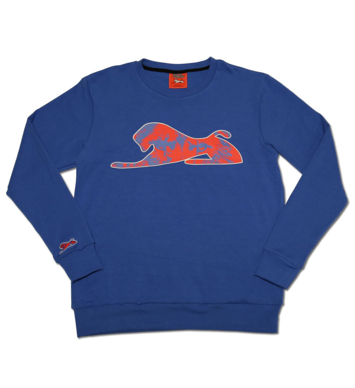 Red Lionize on Blue Sweatshirt