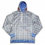 Silver & Blue Lion Pattern Hoodie