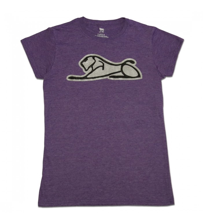 Women's Purple T-Shirt with Silver Lion