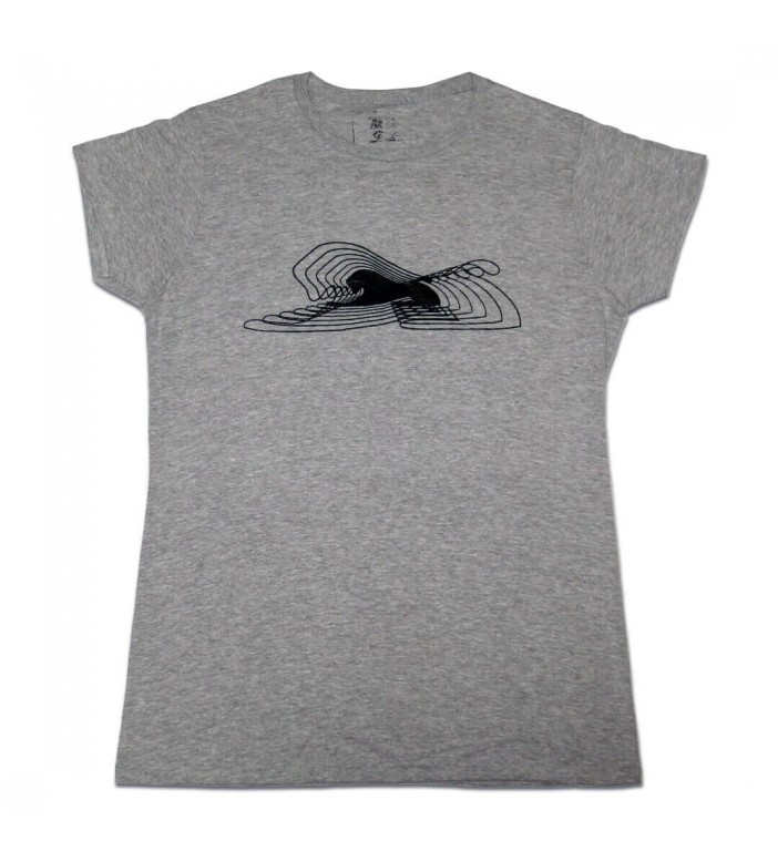 Women's Gray T-Shirt with Lion Silhouettes