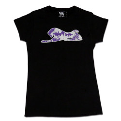 Women's Black T-Shirt with Purple Lionize 