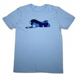 Men's Baby Blue T-Shirt with Blue Camouflage Lion