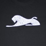 Men's Black T-Shirt with White Spray Paint Lion 