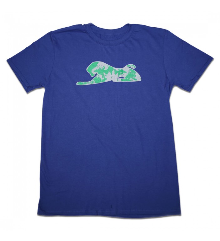 Men's Blue T-Shirt with Green Lionize