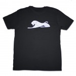 Men's Black T-Shirt with White Spray Paint Lion 