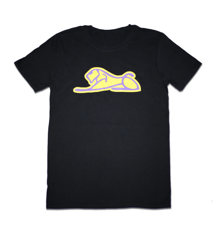 Men's Black T-Shirt with Yellow Lion